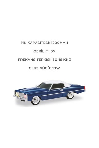 Bluetooth Hoparlör Cadillac 1969 Görünümlü Retro Klasik Araba Tasarımlı 10w Fm Usb Tws Speaker D83