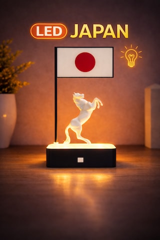 Japonya Bayrak Dekoru Kişiselleştirilebilir Led Tabanlı Masa Üstü Manifest Hediyelik Ofis Ev Dekoru 3d Baskı Özel Tasarım 100 Adet