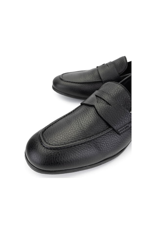 Tamer Tanca Erkek Hakiki Deri Siyah Deri Loafer Ayakkabı 325 800-57 Erk Ayk Y25 Sıyah Dr Siyah