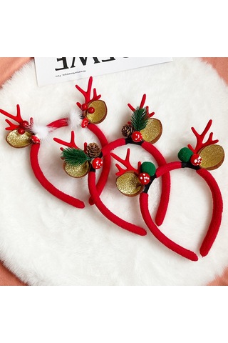 Yeni Noel Kafa Bandı 2024 Kırmızı Şeffaf Boynuz Kafa Bandı Kız Çocuk Saç Aksesuarları Saç Fiyongu Başlığı Noel Aksesuarları Mj51 7