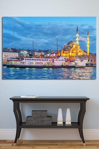 İstanbul Deniz Şehir Tarihi Yarımada Muhteşem Manzara Kanvas Tablo 120 x 80