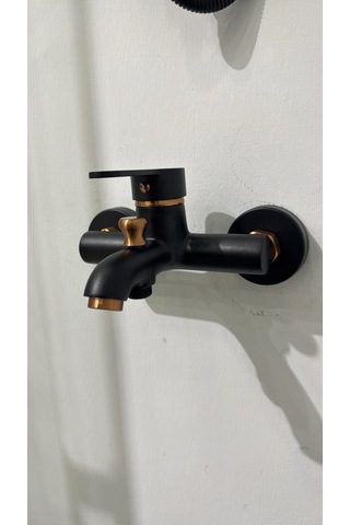 Armour Armatür Banyo Bataryası Ve Duş Seti Siyah Rose Siyah