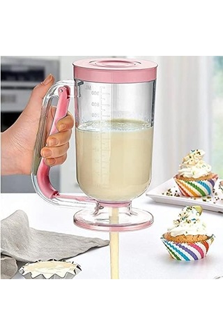 Pratik Hamur Dağıtıcı Pancake Muffin Akıtma Kabı, Çok Renkli, Medium Beyaz