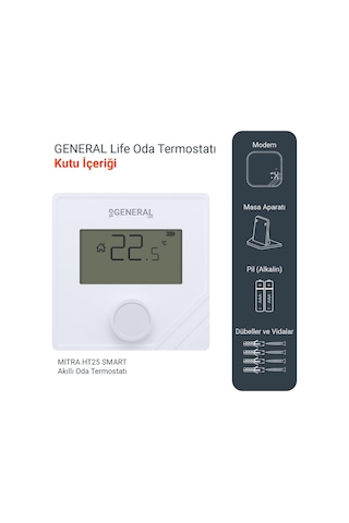 General Life Mitra HT25 RF Smart Kablosuz Wi-Fi Akıllı  Oda Termostatı
