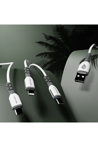 Lenyes Lc979 Usb-a To Micro Hızlı Şarj Özellikli Data Ve Şarj Kablosu 2.4a 1m Beyaz Beyaz