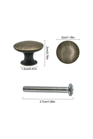 Kapı Kolları 10'lu Set Çekmece Kolları 30mm Vintage Pirinç Kulplar Mutfak Dolapları İçin Dolap Kolları