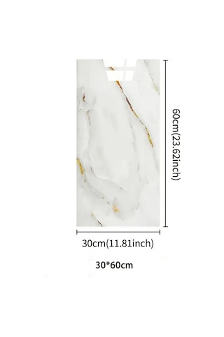 10 Adet 30x60cm Sade Gold Mermer Desen Yapışkanlı Köpük Duvar Paneli Kağıdı Banyo,tezgah Arasıtx-076 Çok Renkli