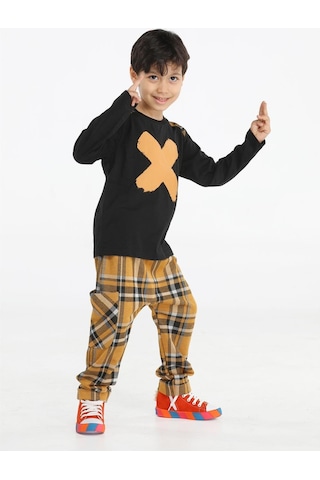 Casabony Casa Laci Ekose Pantolon + T-shirt Takım-desenli