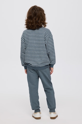 Panço Erkek Çocuk Çizgi Desenli Petrol Sweatshirt Mavi