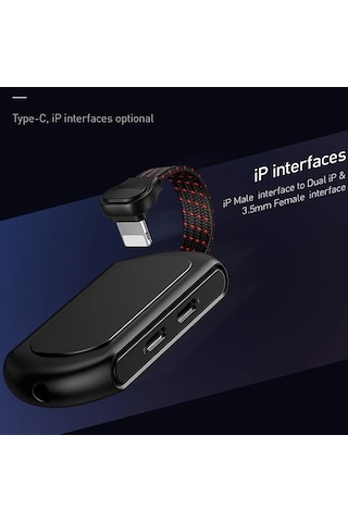 Baseus L47 3in1 2x iPhone Uyumlu Lightning Başlık Ve 3.5mm Kulaklık Çıkışlı Şarj Adaptörü- 5775