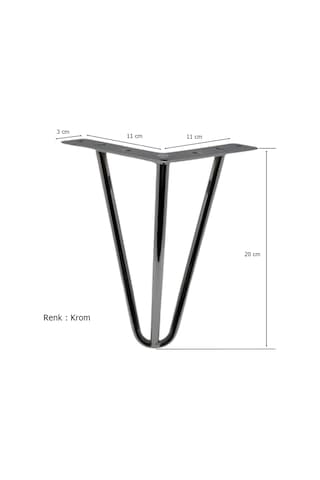 4 Adet Çubuk Ayak Metal 20 Cm Krom Mobilya Koltuk Ayağı Krom