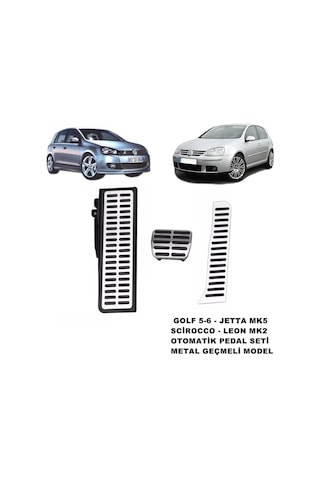 Jetta Mk5 Golf 5-6 Scirocco Leon Mk2 Krom Pedal Seti Otomatik 553193225
