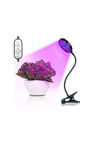 Teltree Bitki Büyüme Lambası Usb Klipsli - 15w 5 Parlaklık 3 Mod Kırmızı/mavi/ikili Işık 360 Esnek 4/8/12saat Zamanlayıcı Ip66 Şarj Adaptörü Hariç Siyah