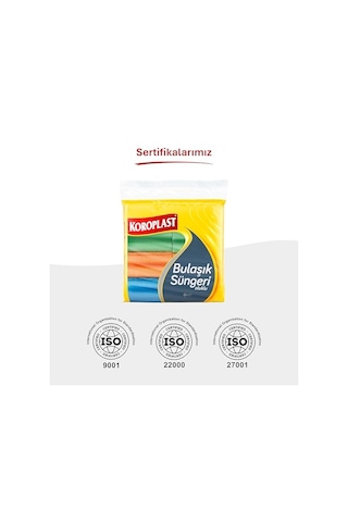 Koroplast Çift Taraflı Oluklu Bulaşık Süngeri 8'li, Çizik & İz Bırakmaz, Yağ Ve Leke Çıkarıcı Mutfak Temizlik Süngeri, Tava, Tencere, Tabak, Bardak, Çatal, Bıçak, Ocak, Tezgah, Cam & Seramik Yüzeyler Açık Indigo