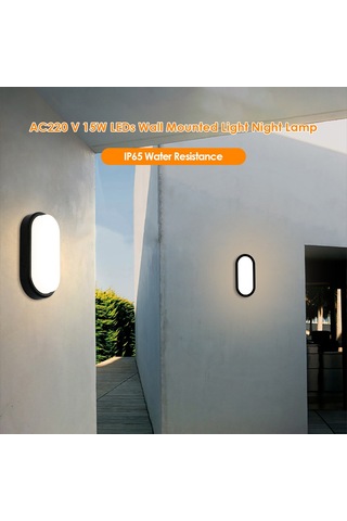 Hangfox Sıfır Radyasyonlu Ip65 Su Geçirmez 15w Led Duvar Lambası - Siyah, Dış Cephe, Otel Koridor, Bahçe İçin Enerji Tasarruflu Aydınlatma Diğer