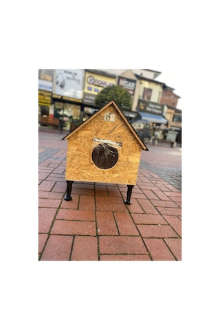 Kedi Evi Kedi Yuvası İç Ve Dış Mekan Su Ve Kar Yalıtımlı Özel Üretim Kedi Barınağı 55x45x65 Cm