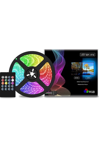 Dianziye 5v Usb Rgb Led Işık Şeridi 5050 30 Led/m, Müzik Ses Kontrolü, 20 Tuşlu Kumanda, Renk Değiştirme, Ev Dekorasyonu, 2m 60 Led