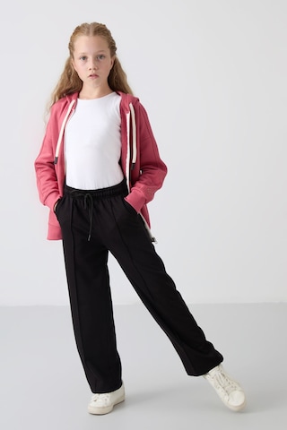 Tommy Life Siyah Cepli Ön Dikiş Detaylı Geniş Paça Kız Çocuk Eşofman Altı -75144 Siyah