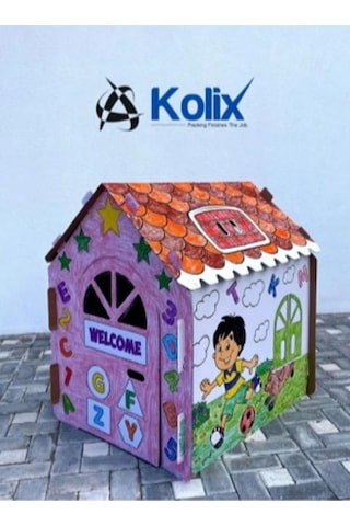Kolix Büyük Boy Xxl Karton Boyama Evi Eğitici Ve Öğretici Oyun Evi Oyun Çadırı