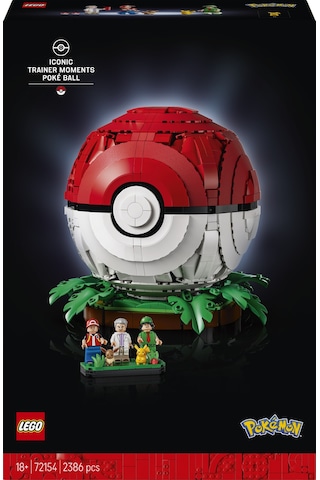 LEGO® Pokémon™ İkonik Eğitmen Anları Poké Topu 72154 - Yetişkinler için Gerçekçi Detaylar İçeren Model Yapım Seti (2339 Parça)