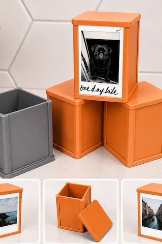 Mini Anı Fotoğrafı Saklama Kutusu Çerçeveli Kapaklı Dekoratif 3d Baskı