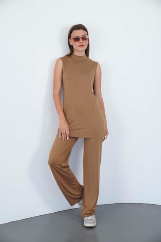 Penyebizden Kolsuz Tunik & Pantolon Takım-tarçın
