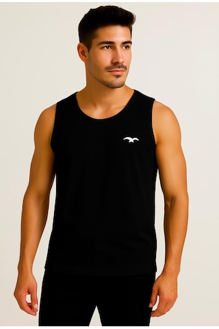 Axxel Erkek Siyah Askılı Atlet T-shirt-d235