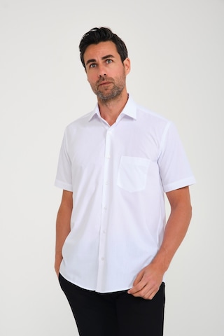 Fitmens Erkek Klasik Kısa Kol Terry Cotton Düz Hediye Kutulu Gömlek - Bey