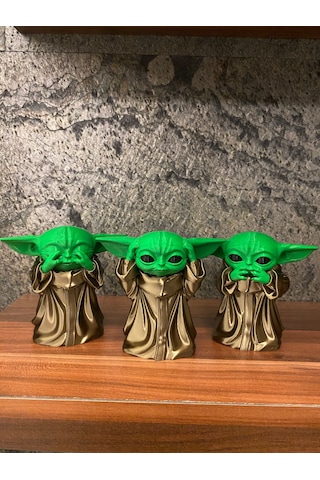 Star Wars Grogu Baby Yoda 10 Cm 3 Boyutlu Baskı Dekoratif Figür Görmedim Duymadım Bilmiyorum
