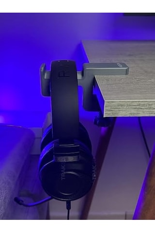 Premium Asılabilir Kulaklık Standı Sağlam, Kaydırmaz Keçeli, Ergonomik Stand, Steel Gray Edition