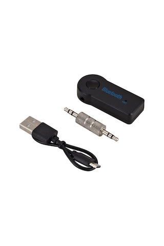 Yunboo Siyah Araç Bluetooth 5.0 Alıcı - Kablosuz Müzik Ve Ellerden Kurtulmuş Arama Desteği, 3.5mm Aux Uyumlu Ses Adaptörü