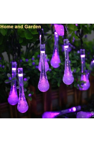 Didadodo Güneş Enerjili 30 Led Dekoratif Işık Mor 30 Adet Mor Led Işık -