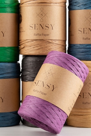 Sensy Premium 400 Metre Rafya Ip Çanta Ipi Raffia Ip Kağıt Ip Supla Ipi 250 Gram Sütlü Kahve