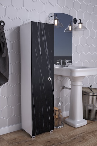 Saltık Banyo Mutfak Balkon Antre Dolabı Kiler Beyaz - Siyah