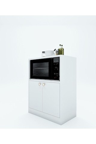 Floradesign Wen80 Çok Amaçlı Dolap /fırın Dolabı /mutfak Organizeri Beyaz