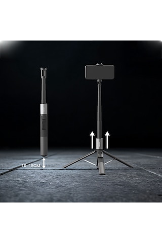 Lenyes Lph127 360 Dönebilen Bluetooth Kumandalı Tripod Ve Selfie Çubuğu Siyah