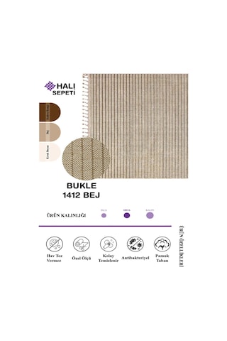 Enti Bukle 1412bej Iskandinav Halı Kesme Yolluk Salon Halı Koridor Oturma Odası Halısı Bej