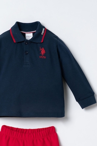 U.S. Polo Assn. Erkek Bebek Lacivert Uzun Kol Pijama Takım Usb3196-c-v2 Usb3196-c-v2
