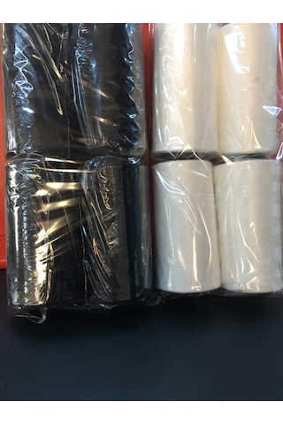 Overlok İpliği 4 Ad. Beyaz + 4 Ad. Siyah