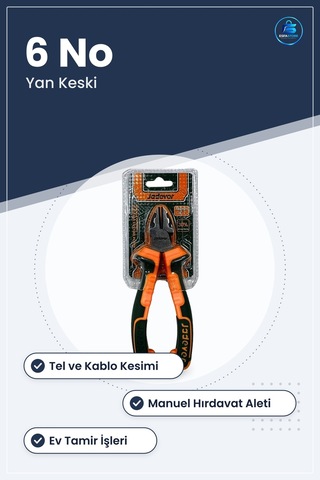 Yan Keski 6 No Lüks Kablo Kesici Hırdavat El Aleti Manuel Tel Kes