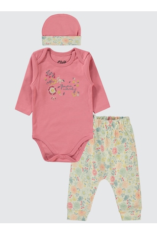 Civil Baby Kız Bebek 3'lü Takım 6-18 Ay Gül Gül Gül Kurusu