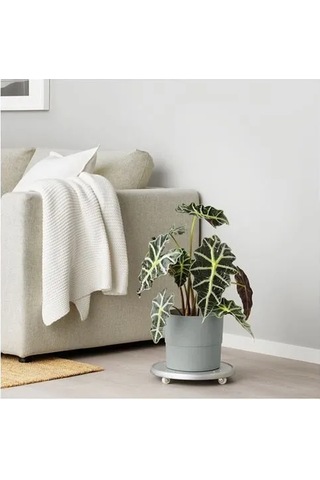 Sumuhome Nypon Dekoratif Plastik Saksı Gri 19 Cm