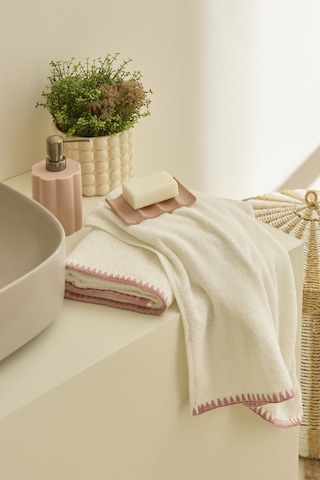 Kaşmir Home Pure 2'li Midye Dikişili Yüz Havlusu Rose Beyaz
