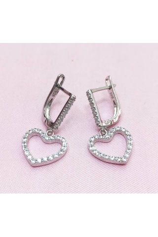 Oriental Kuyumculuk Jewellery Kalp Küpe Gümüş