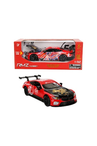 1:32 Sesli Ve Işıklı Rmz Hobby Bruce Lee Serisi Die Cast Çek Bırak Model Araba - Kırmızı Bmw M8 Gte