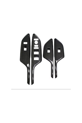 Honda Civic Fc5 Fk7 2017 - 2020 İç Kapı Kol Dayama Cam Düğme Karbon Fiber 2 Adet Ön Taraf 2 Adet Ar
