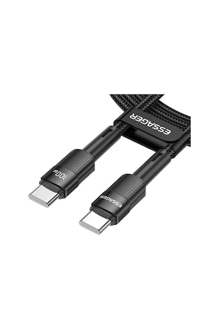 Essager 0.50cm Pd 100w Qc4.0 Süper Hızlı Type C To Type C Şarj Data Kablosu, Akım,ısı, Batarya Korumalı