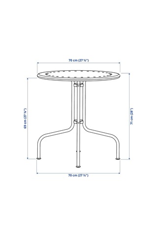 Balkon Masası, Gri, 70 Cm Diğer