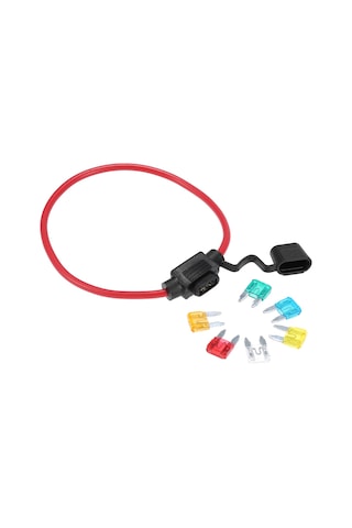 Moveevo Mini Sigorta Tutucu Su Geçirmez + 6 Adet Sigorta 5-30a 12v 20awg Tel 300mm Sı-a0647 20