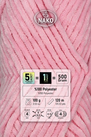 Panda - Pamuk Şeker 3121 - 5'li Paket - 100gr/120m - Kadife El Örgü İpi - Amigurumi Punch İpi